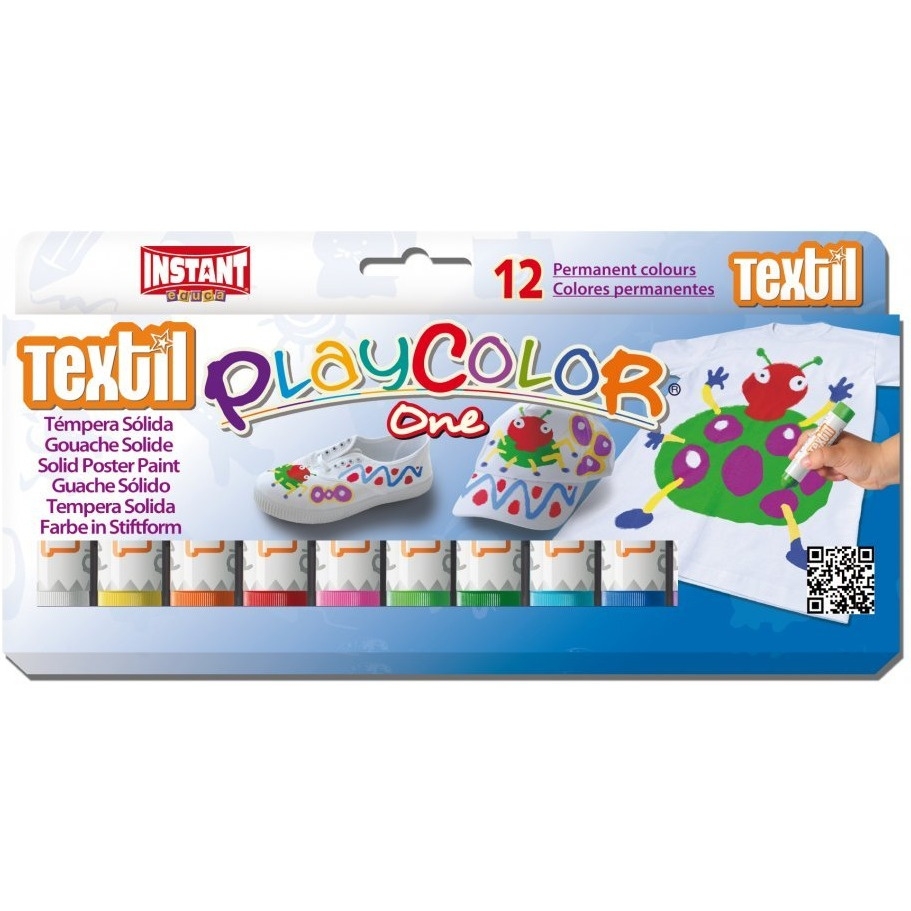 Farby w sztyfcie PLAYCOLOR TEXTIL ONE 12kol 10461
