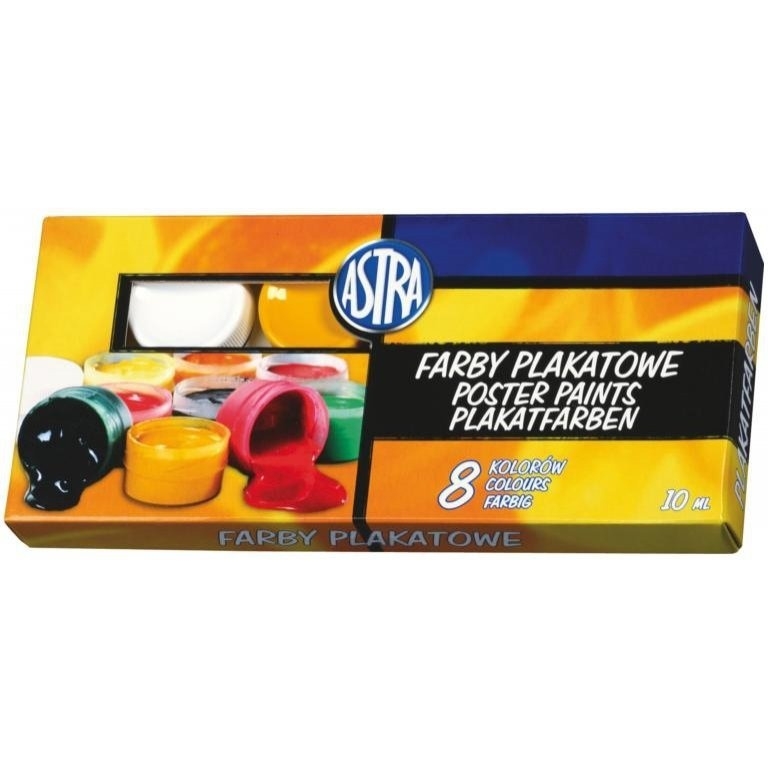 Farby plakatowe 8 kolorów 10ml 83113901 ASTRA