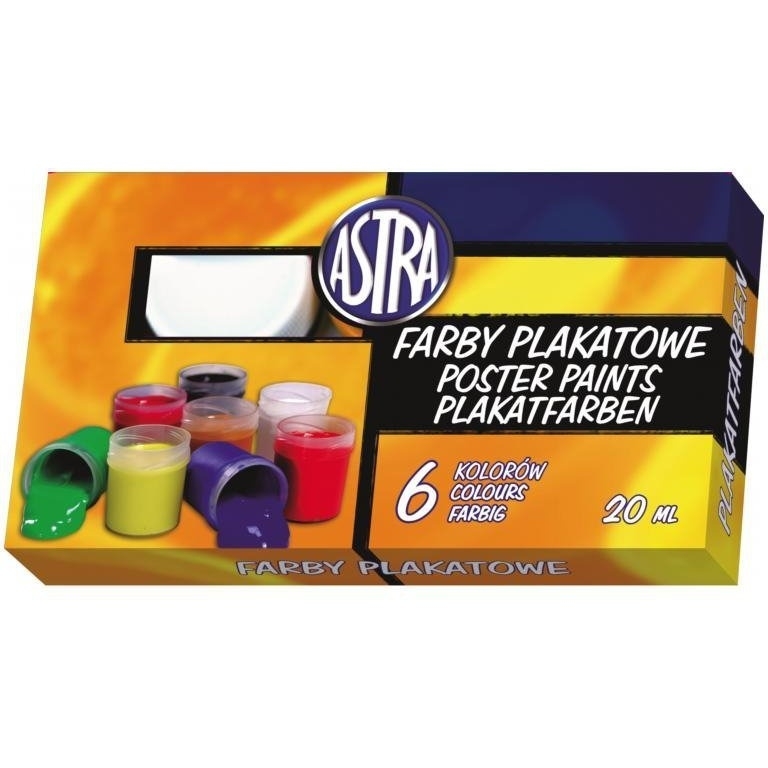 Farby plakatowa 6 koloró 20ml 301109001 ASTRA