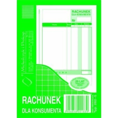262-5 Rachunek dla konsumenta MICHALCZYK&PROKOP A6 80 kartek