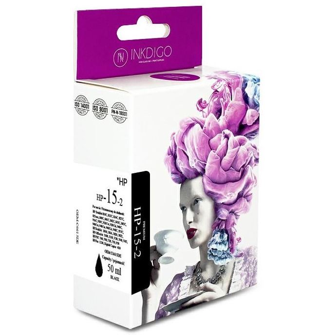Tusz INKDIGO (HP-15-2) czarny 50ml zamiennik HP (15/C6615DE)