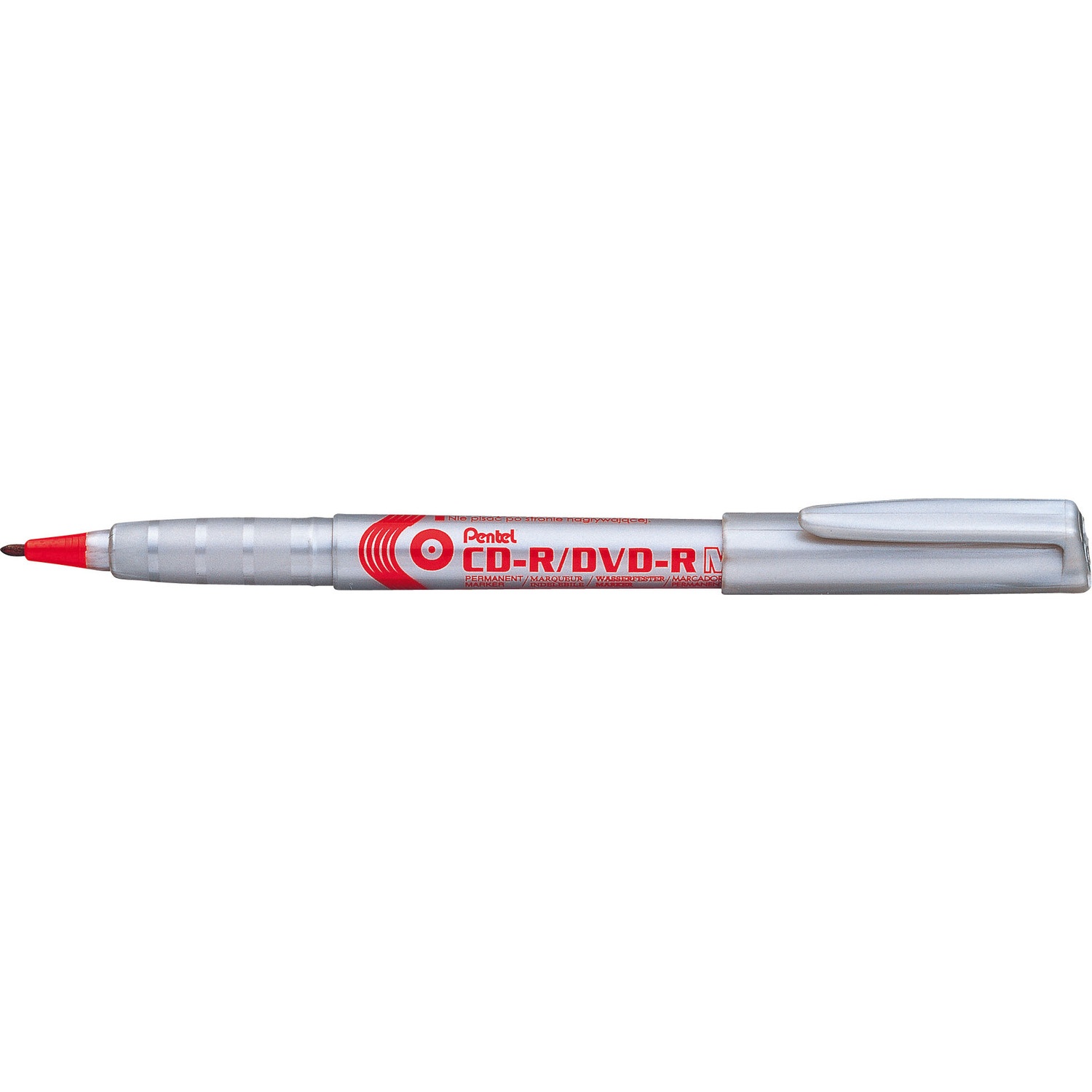 Marker do płyt CD NMS51 PENTEL czerwony końcówka 0.8mm