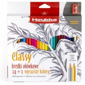 Kredki ołówkowe Classy trójkątne z temperówką 24szt. HEYKKA 609008 ARGO