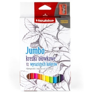 Kredki ołówkowe JUMBO trójkątne z temperówką 12szt. HEYKKA 609001 ARGO