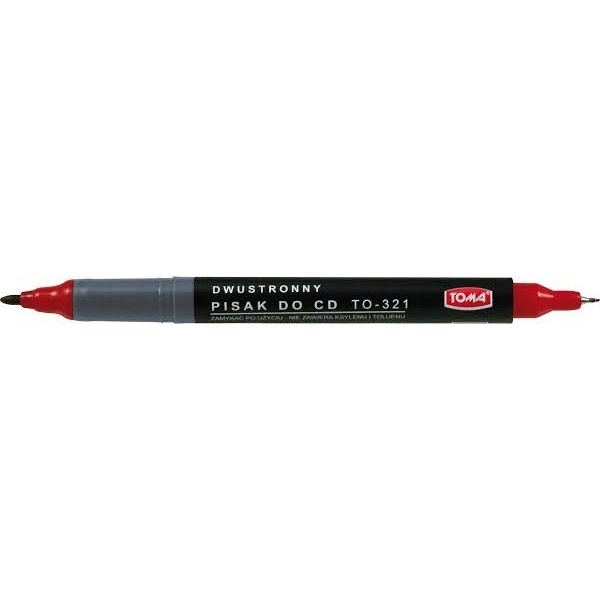 Marker do płyt CD TOMA TO-321 czerwony dwustronny