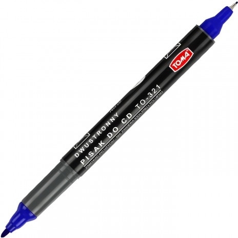 Marker do płyt CD TOMA TO-321 niebieski dwustronny