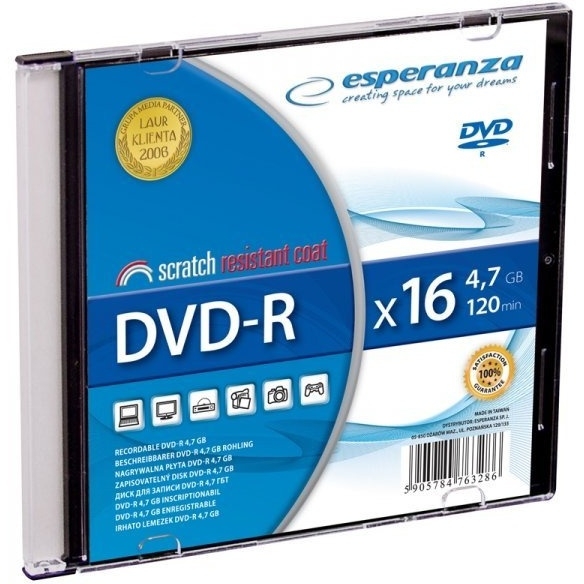 DVD-R ESPERANZA 4,7GB x16 - Slim 1 1113