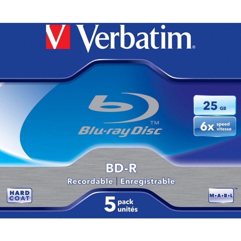 Płyta BD-R VERBATIM BluRay 25GB jewel case 6x Scratchguard Plus 43715