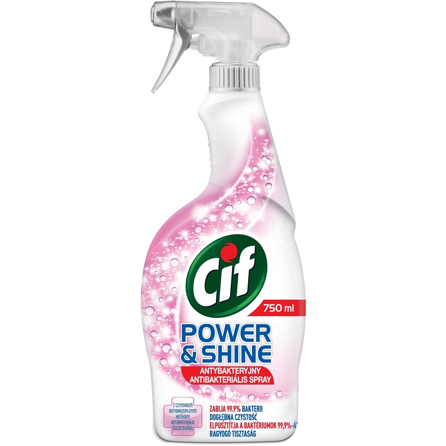 Spray CIF antybakteryjny 750ml do czyszczenia powierzchni POWER & SHINE