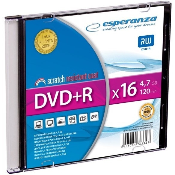 DVD+R ESPERANZA 4,7GB x16 - Slim 1 1119