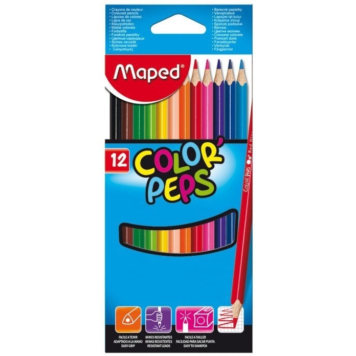 Kredki trójkątne MAPED COLORPEPS 12kolorów 183212