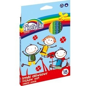 Kredki FIORELLO Super soft 18 kolorów trójkątna 170-2187