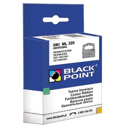 Taśma BLACK POINT OKI 09002303 ML320/182/391 nylon 8mm/1.8m