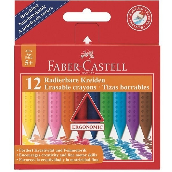 Kredki GRIP trójkątne 12 kolorów FABER-CASTELL 122520 FC
