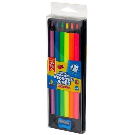 Kredki ołówkowe Jumbo neonowe 6 kolorów 312118006 ASTRA