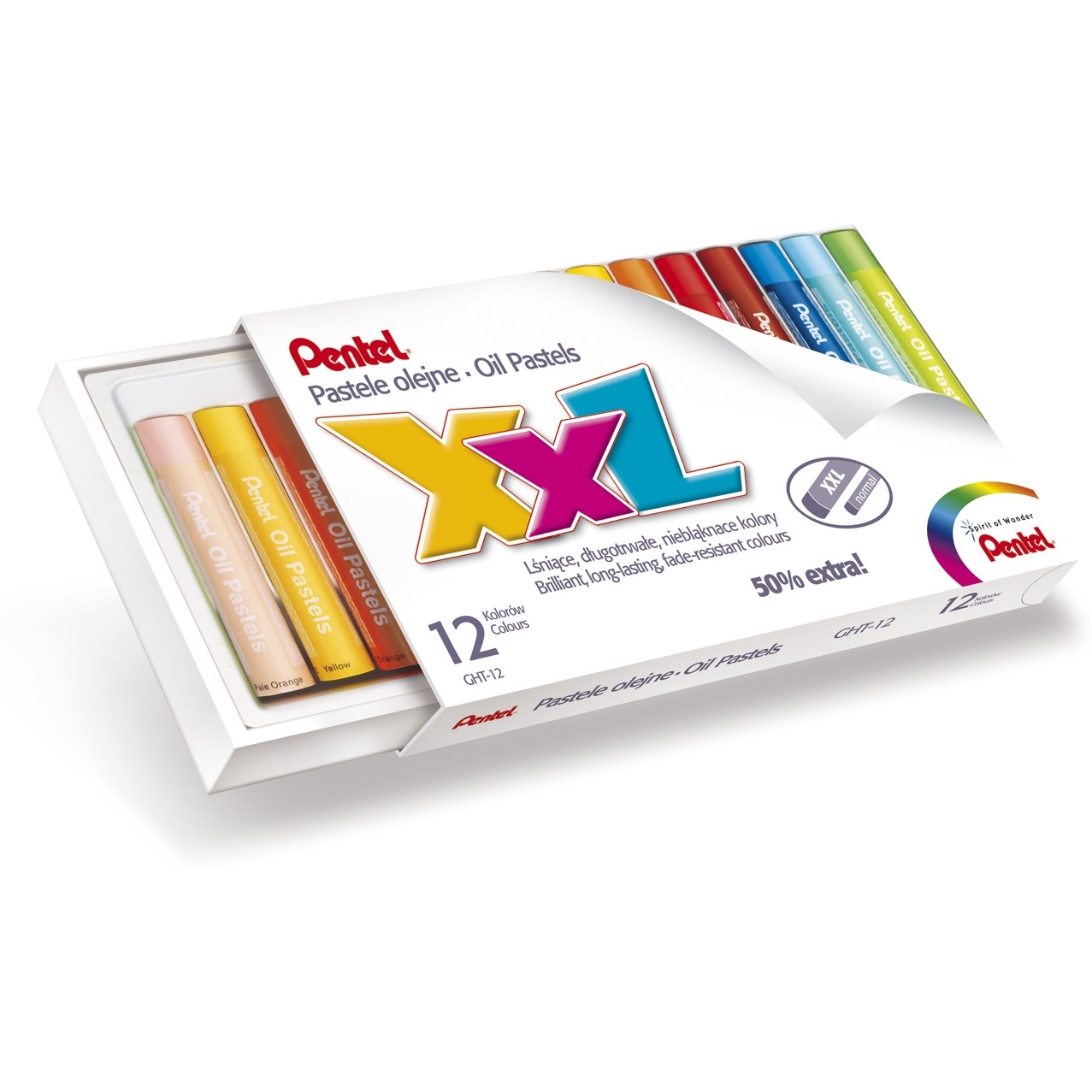 Kredki pastele olej.GHT 12 XXL PENTEL o grubszym przekroju