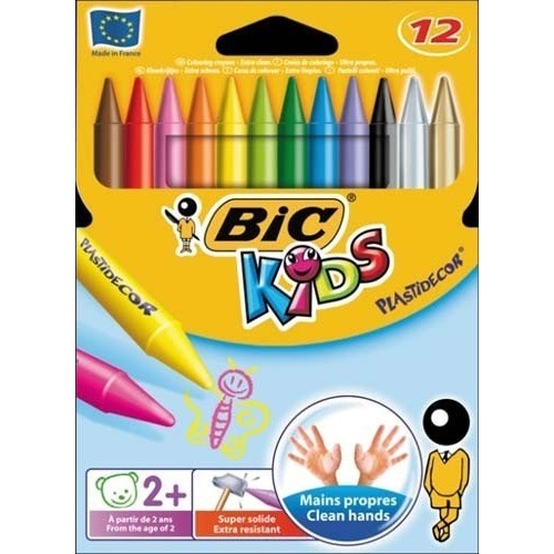 Kredki świecowe 12kol. Plastidecor 829770 BIC