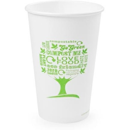 Kubki papierowe GREEN TREE 480ml(50szt)LV-16-GT 100% biodegradowalne
