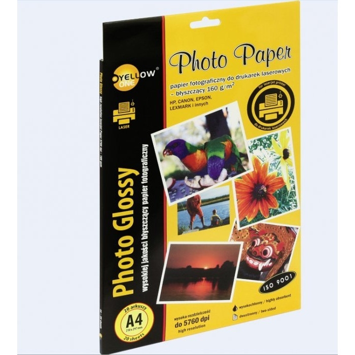 Papier foto YELLOW ONE A4 160g A20 błyszczący laser(L4G160) 150-1377