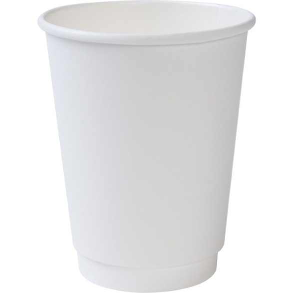 Kubki papierowe dwuwarstwowe biało-białe 300ml(25szt)DHD04640 100% bio