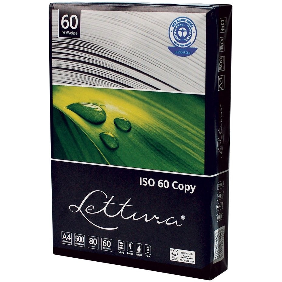 Papier xero A4 (5 ryz) LETTURA 80g ekologiczny xba4lett80gISO60 100% recykling