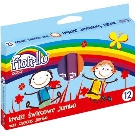 Kredki FIORELLO świecowe 12 kolorów JUMBO kolor 170-1384