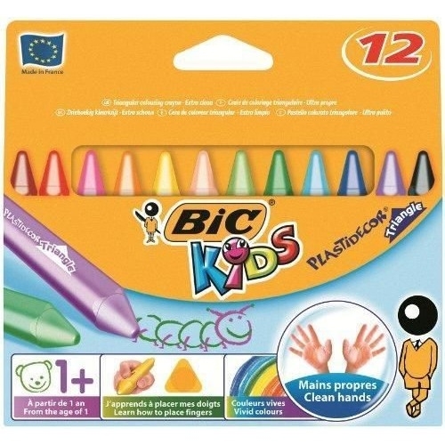 Kredki świecowe 12kol. Plastidecor Triangle 8297732 BIC