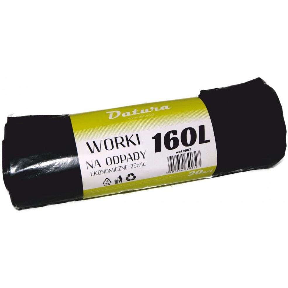 Worki na śmieci DATURA/NATUNA 160L ekonomiczny (20szt) 25mic LDPE