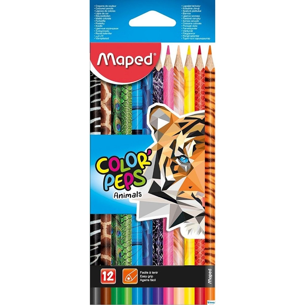 Kredki Colorpeps animals trójkątne 12 szt pud. z zaw. 832212 MAPED