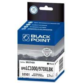 Tusz BLACK POINT (BPBLC1000/970XLBK) czarny 1050str zamiennik BROTHER (LC1000BK/LC970BK)