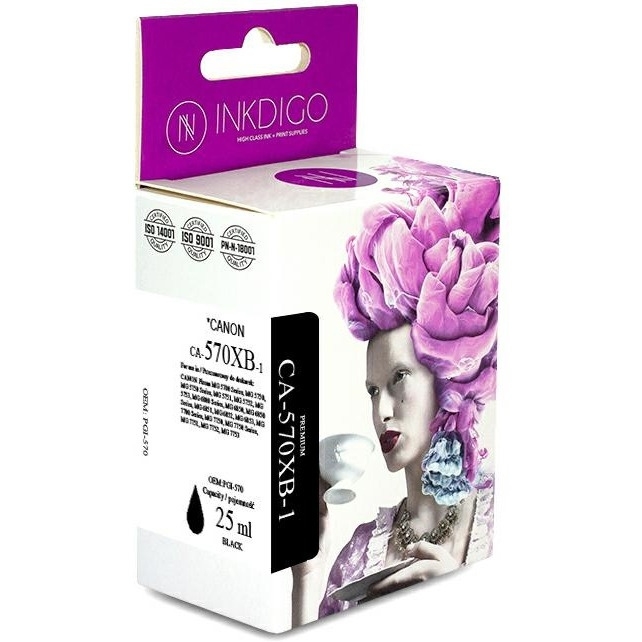 Tusz INKDIGO (CA-570XB-1) czarny 25ml zamiennik CANON (PGI-570PGBK XL)