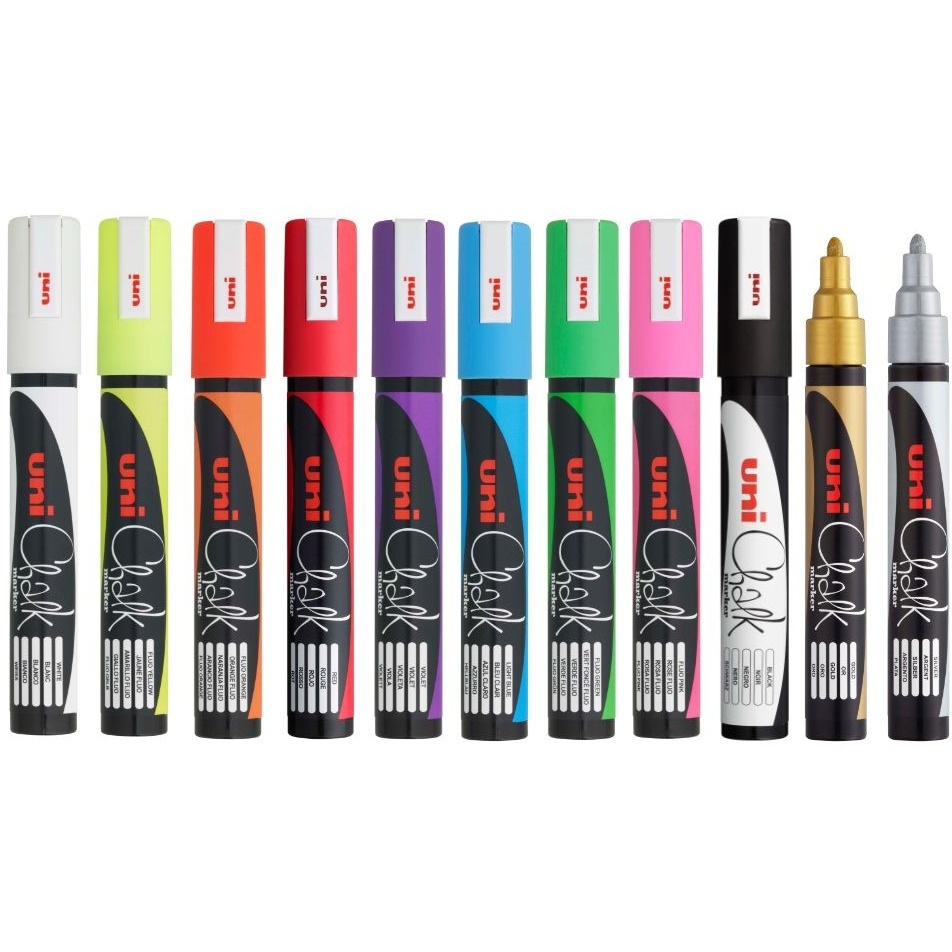 Marker z farbą kredową PWE-5M srebrny UNI UNPWE5M/DSR
