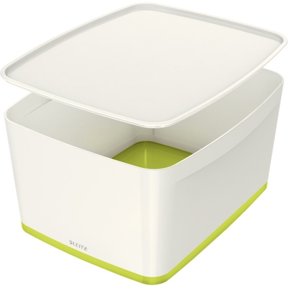 Pojemnik MyBOX duży z pokrywką biało-zielony LEITZ 52161064