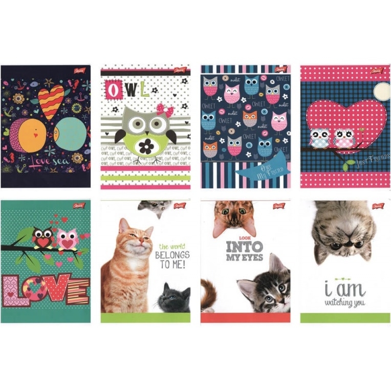 Zeszyt A5 16k 3linia L mix dziewczęcy laminowany UNIPAP *6915