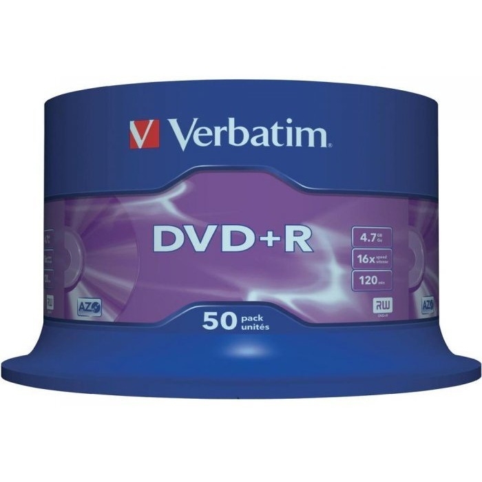 Płyta DVD+R VERBATIM CAKE(50) Matt Silver 4.7GB x16 43550