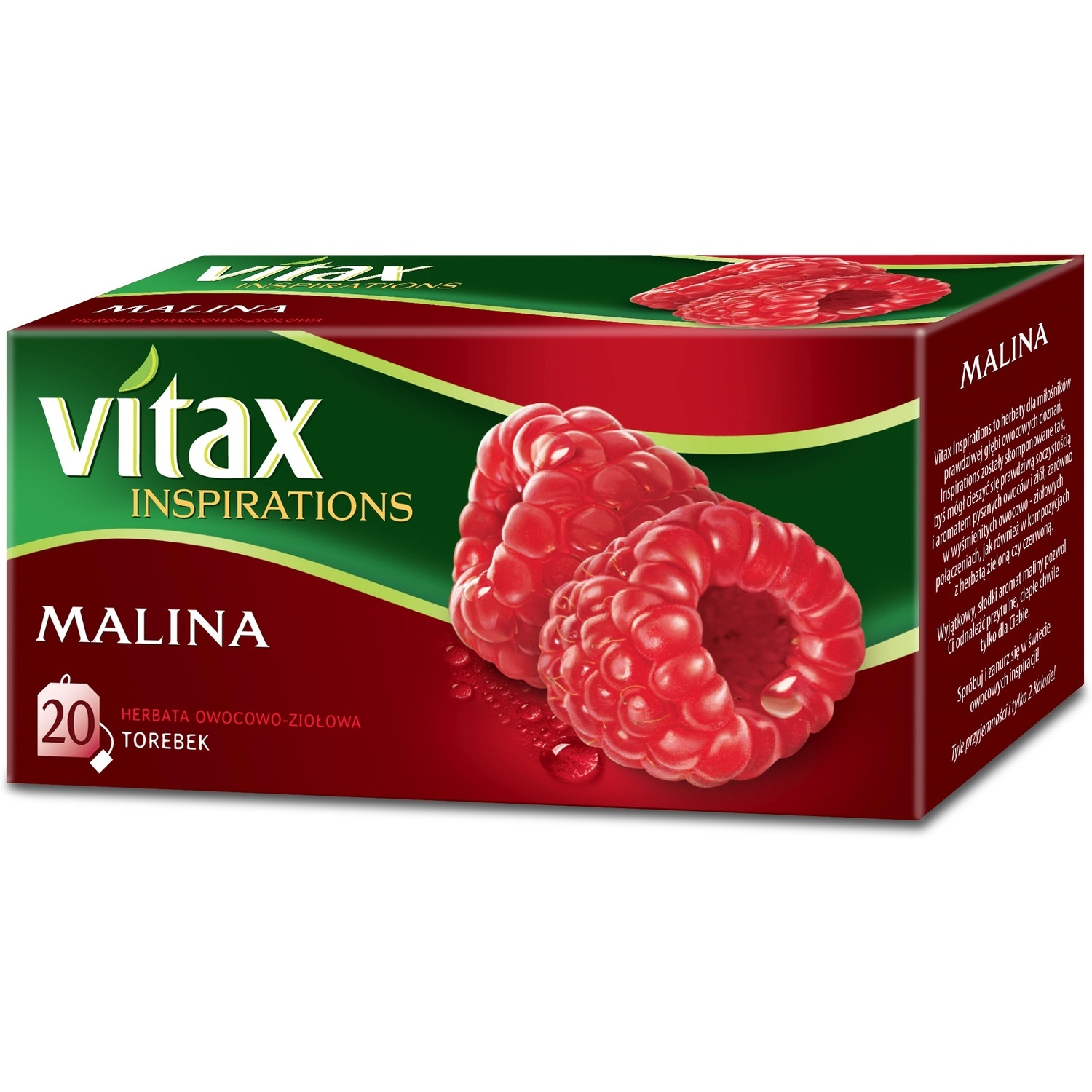 Herbata VITAX INSPIRATIONS (20 torebek) Malina 40g zawieszka