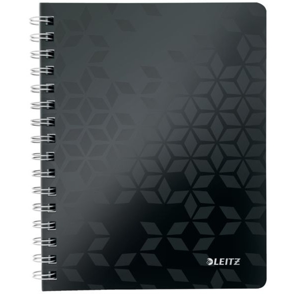 Kołonotatnik w kratkę A5 PP Leitz WOW, czarny 46410095