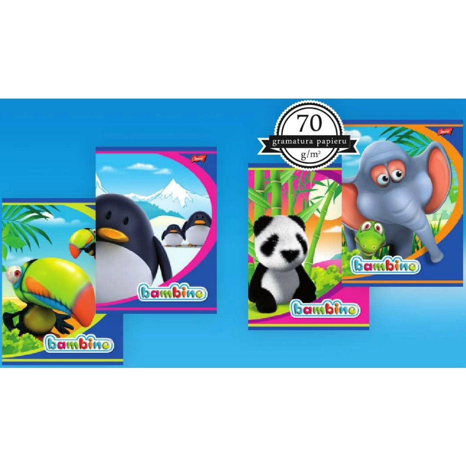 Zeszyt A5 16kartek 3-linie dwukolorowa laminowany BAMBINO STANDARD