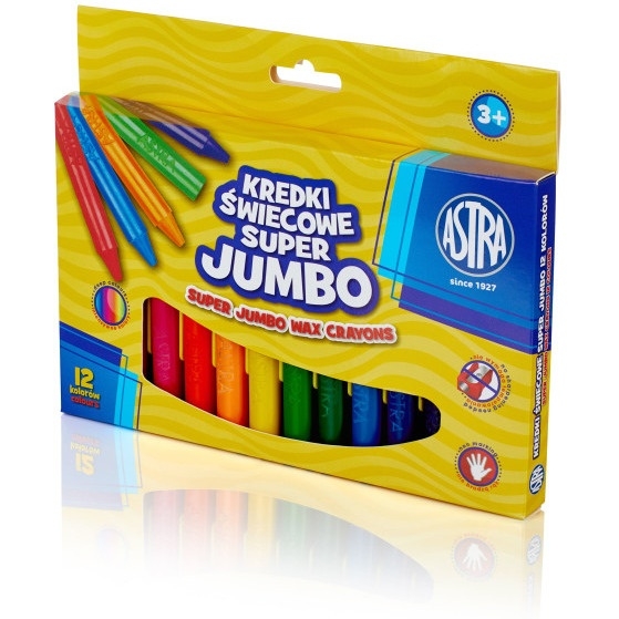 Kredki świecowe super Jumbo 12 kolorów 316118003 ASTRA