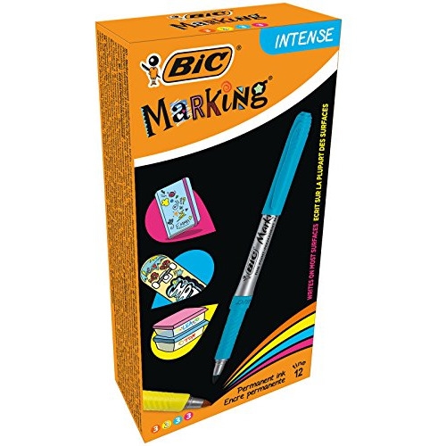 Markery BIC permamentne INTENSE fuksja(3), turkus(3), żółty(3), pomarańczowy(3) 950468