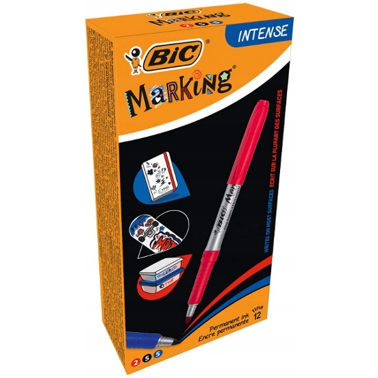 Markery BIC permanentne INTENSE niebieski(5szt.), czarny(5szt.),czerwony(2szt.) 950467