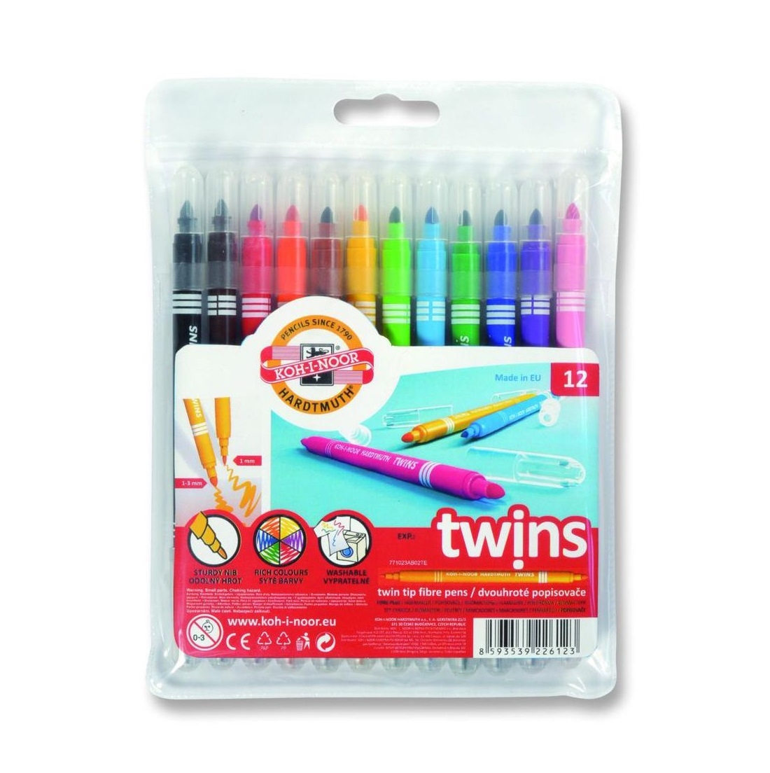 Flamastry dwustronne 7710/23AB 12 kolorów