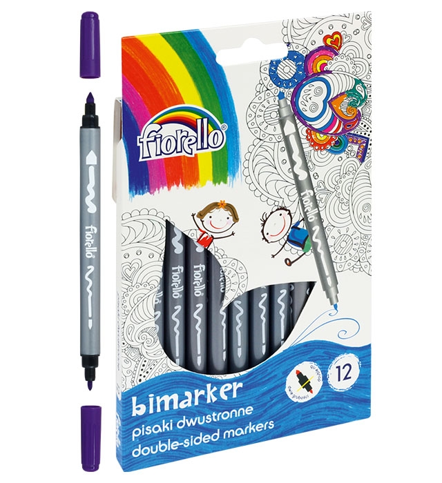 Pisaki BIMARKER dwustronne FIOLRELLO 12szt. 160-2037 GR-F816