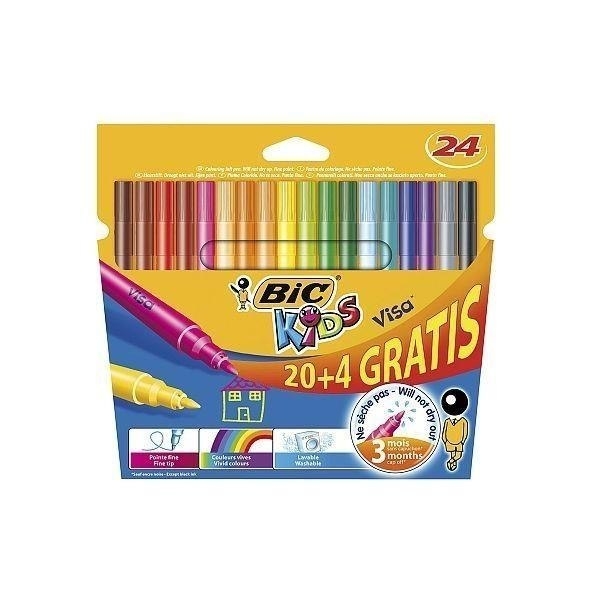 Flamastry VISA PD 20+4 kolory 897098 BIC
