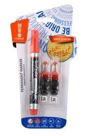 Marker permanentny MEMOBE + 2 ampułki, okrągła końcówka, czerwony MM011-05