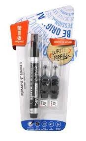 Marker permanentny MEMOBE + 2 ampułki, okrągła końcówka, czarny MM011-02