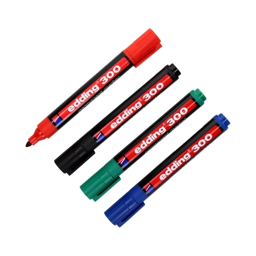 Markery permanentne 4 kolory 300/4S okrągła końcówka 1,5-3mm EDDING