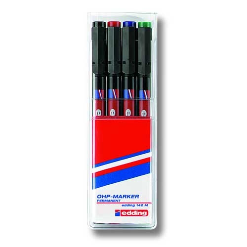 Markery niezmywalne do folii 4 kol. 1mm 142M/4S ED EDDING
