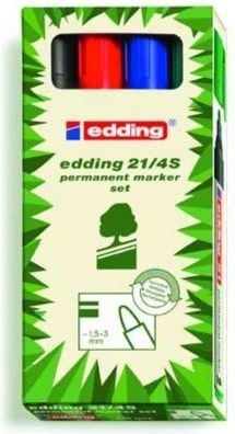 Markery permanentne ekologiczne 4 kol. etui okr.końc. 21/4S ED EDDING