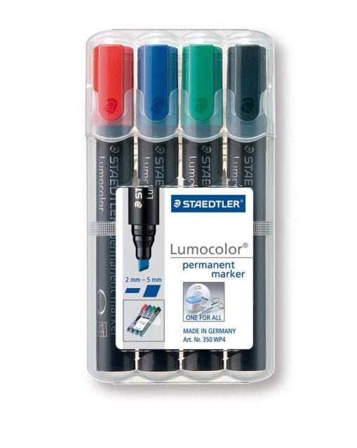 Marker 350S 4 szt w etui STAEDTLER permamentny ścięty